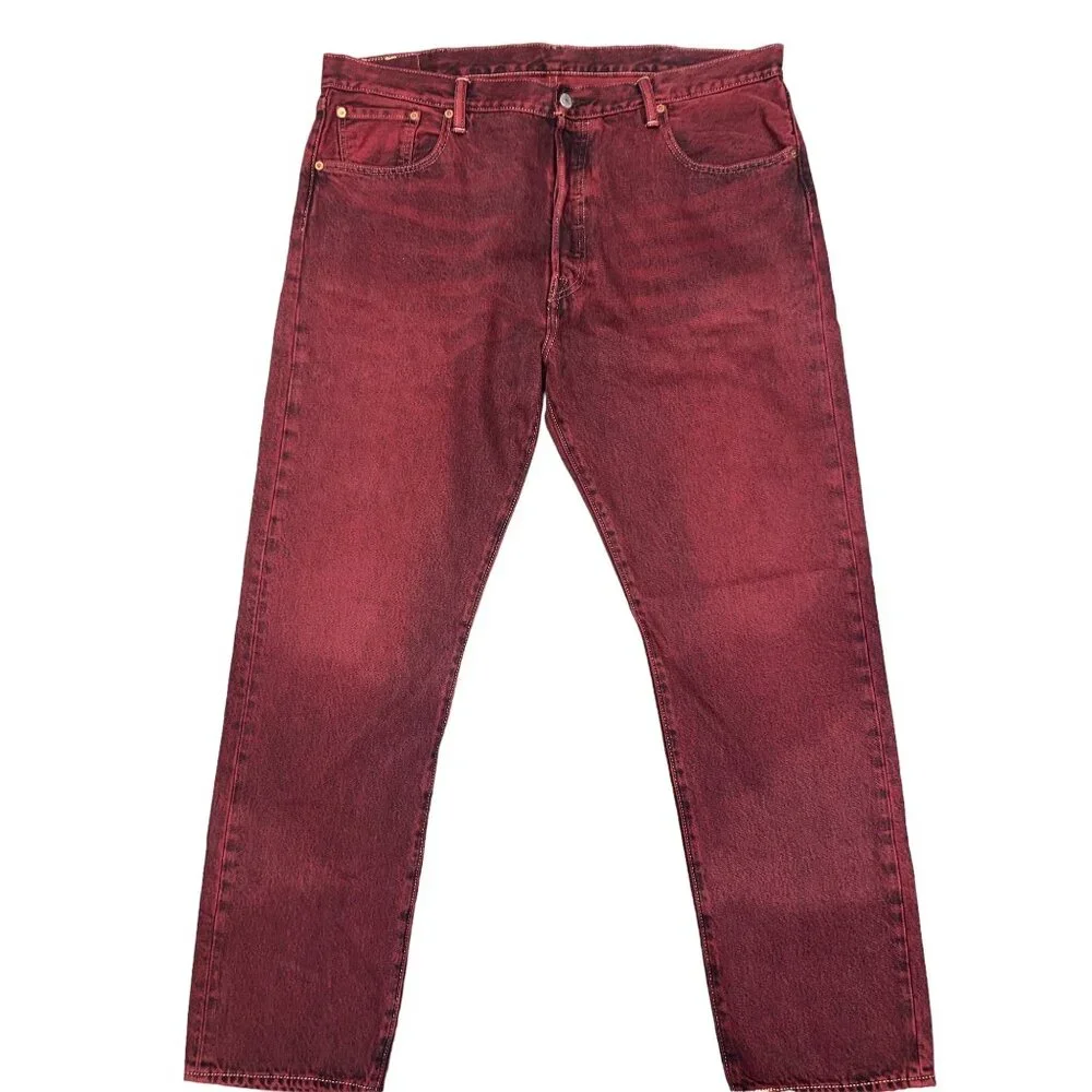 LEVI’S Men’s 501 CT Custom Tapered W40 L32 Button Fly Red‎ Denim, Colored Denim